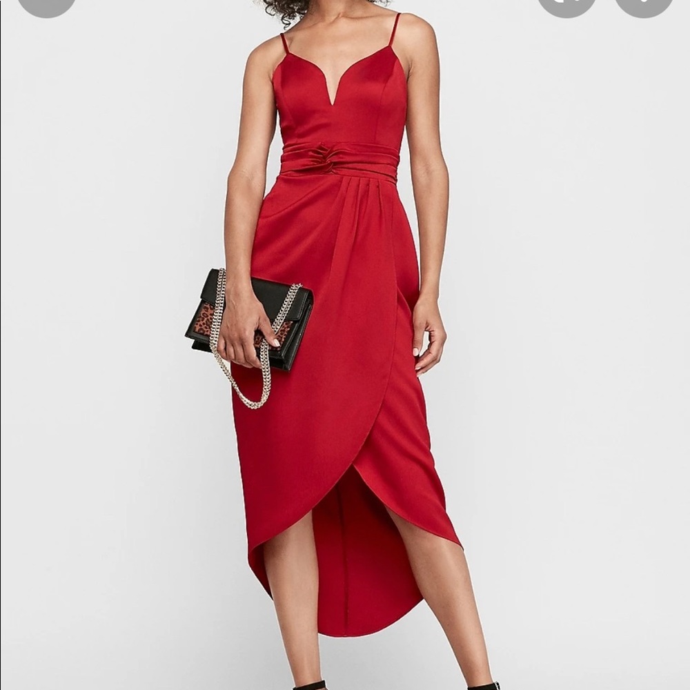 Red Express Satin Maxi Dress! Perfect for Formals, Dances, & Parties! Size XS